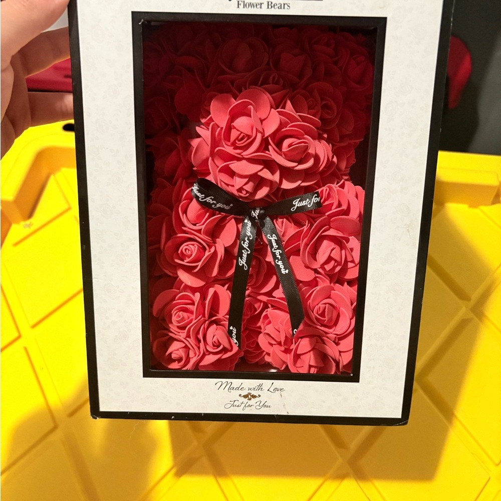 Red Flower Bear perfect gift